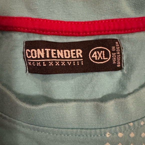Contender Blue T-Shirt with Red Trim 130 - Picture 3 of 6
